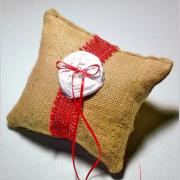 Red Burlap Ring Bearer Pillow Red Burlap Ring Bearer Pillow