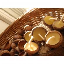 Beeswax Acorn Cap Candles