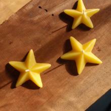 Set of Three Beeswax Star Candles